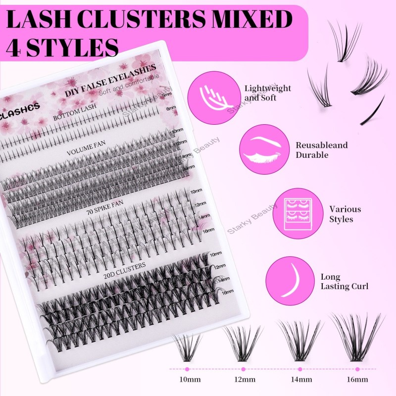 404 Cluster Large Capacity False Eyelash Lower Eyelash Single Cluster Segmented DIY Eyelash Mixing