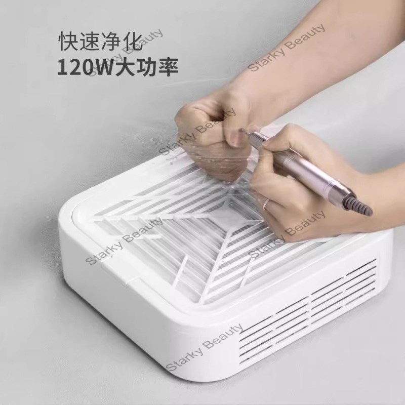 Super suction nail art vacuum cleaner desktop turbo high-power nail removal polishing dust collector