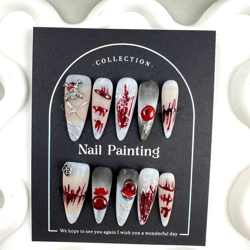 NEW Style Cyberpunk Metal Style Long Handmade High-end Handmade False Nails