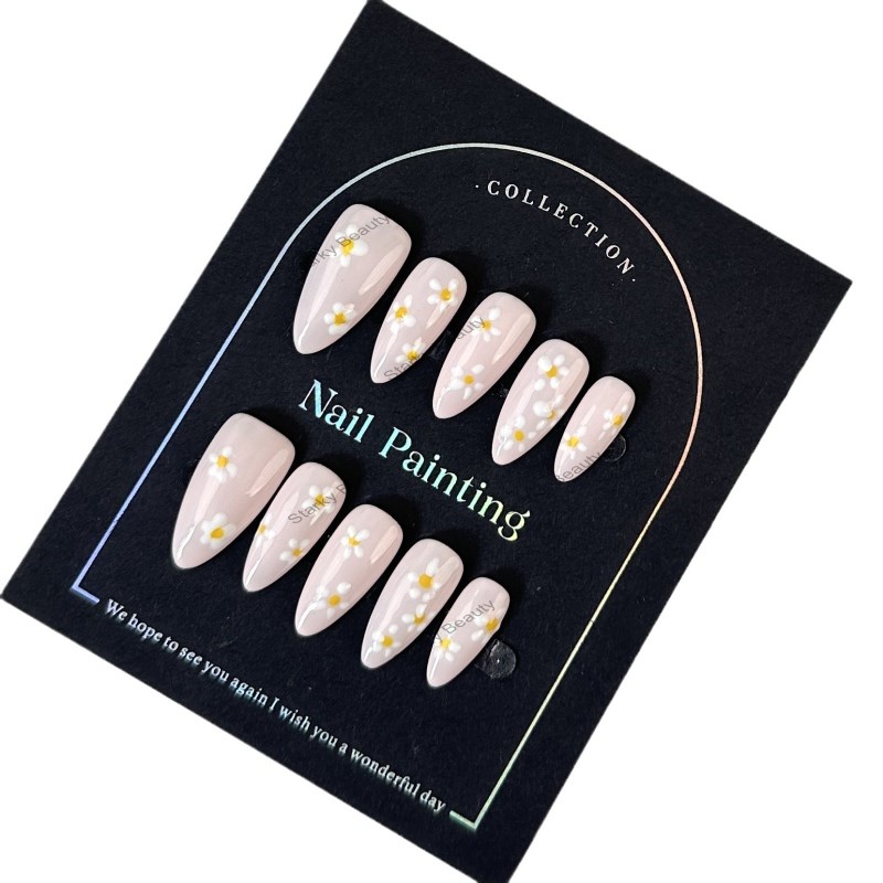 Wholesale Handmade Sweet Girls Design Simple 3D Press Acrylic Nail Tips