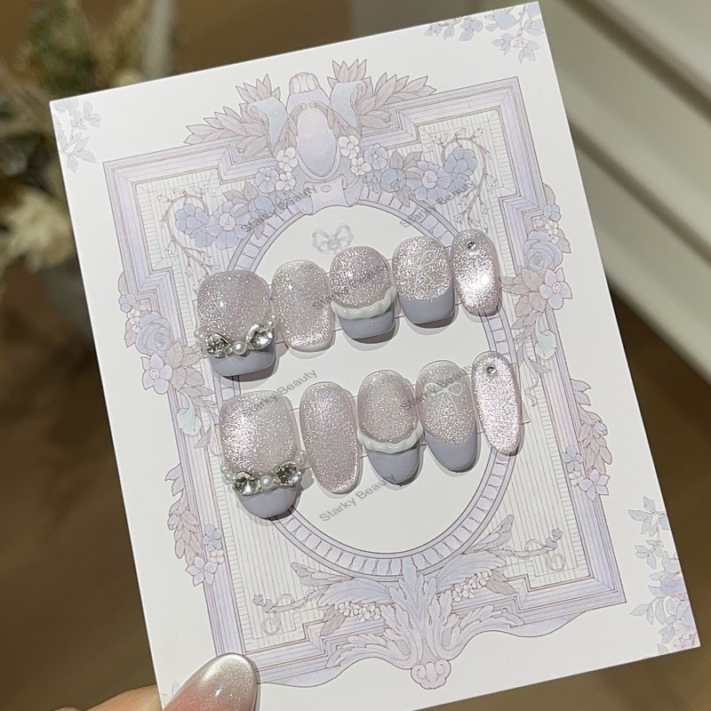 Pure Handmade New Whitening Simple Daily butterfly heart design Wholesale Detachable Nail Patch