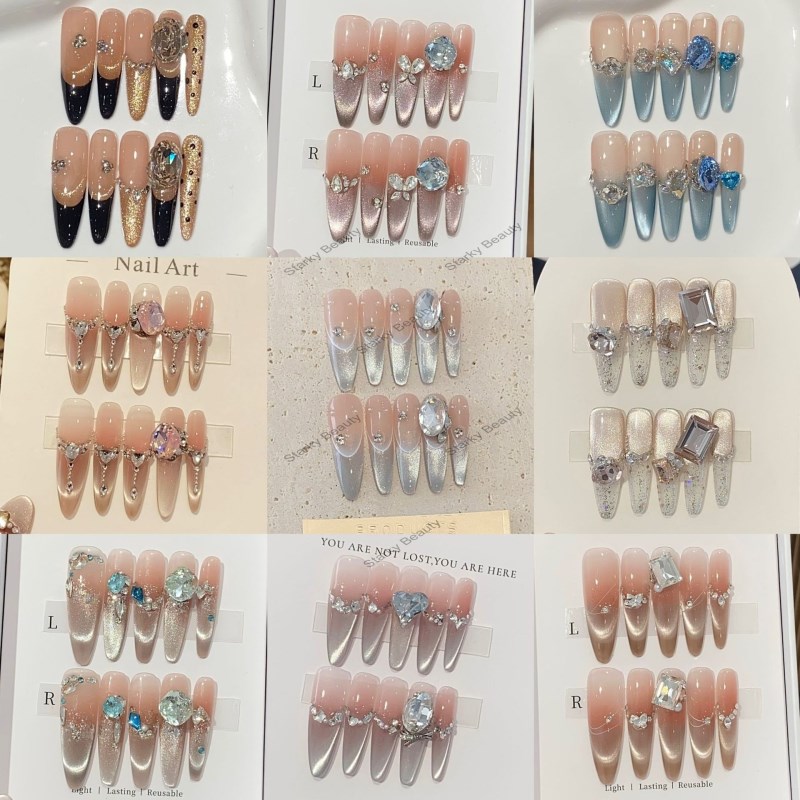Handmade Cat Eye Long Oval Wearing Tips Set