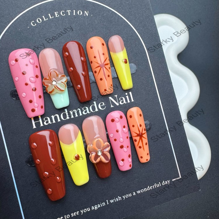 Spring and summer new handmade wearable nail art, high-end hand-painted detachable nail art pieces