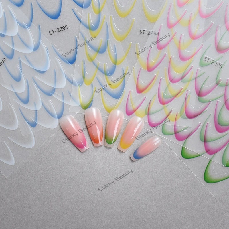 French 12Colors European and American style Nail Stickers with Simple and High Quality Nail Stic