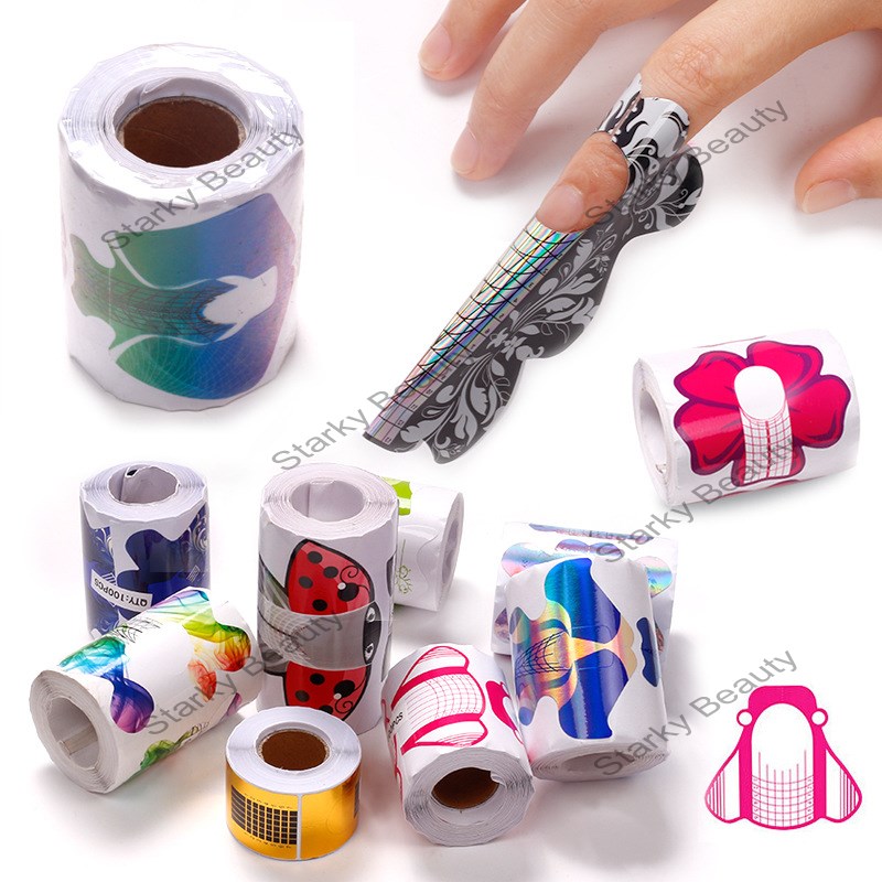 100pcs Nail Forms Acrylic Curve UV Gel nails Extension Nail Art Tools Guide