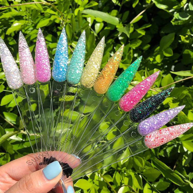 summer new nail art 3 in 1 crystal powder, glitter powder mixed wholesale