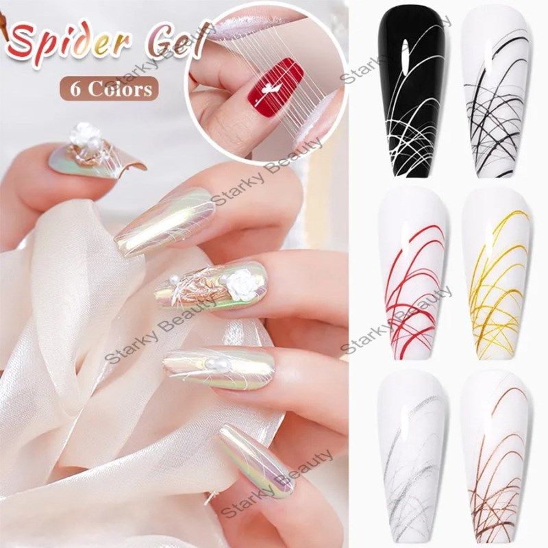 wire glue nail art elastic wire drawing spider gel color painting flower gel