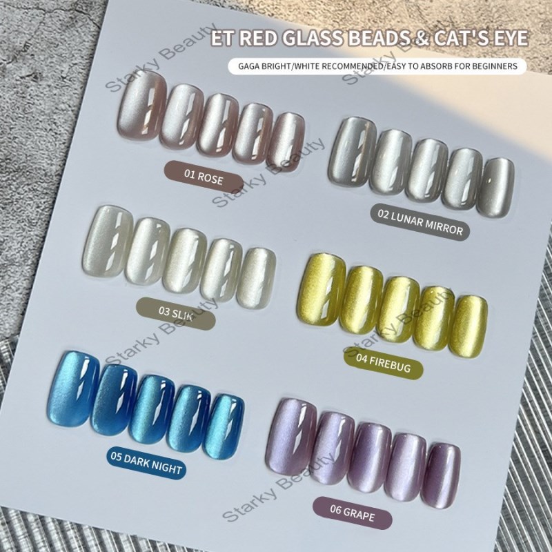 White Moonlight Ceramic Cat Eye Glue 2025 New Crystal Cat Eye nail polish Gel