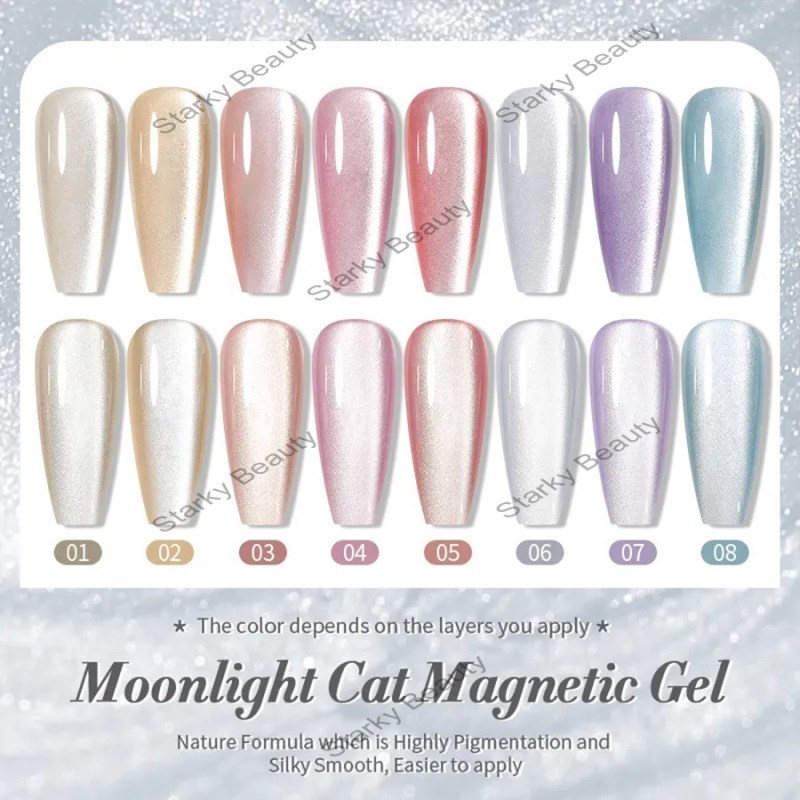 2025 Autumn and Winter New 9D Porcelain White Moonlight Cat Eye Whitening nail polish Gell