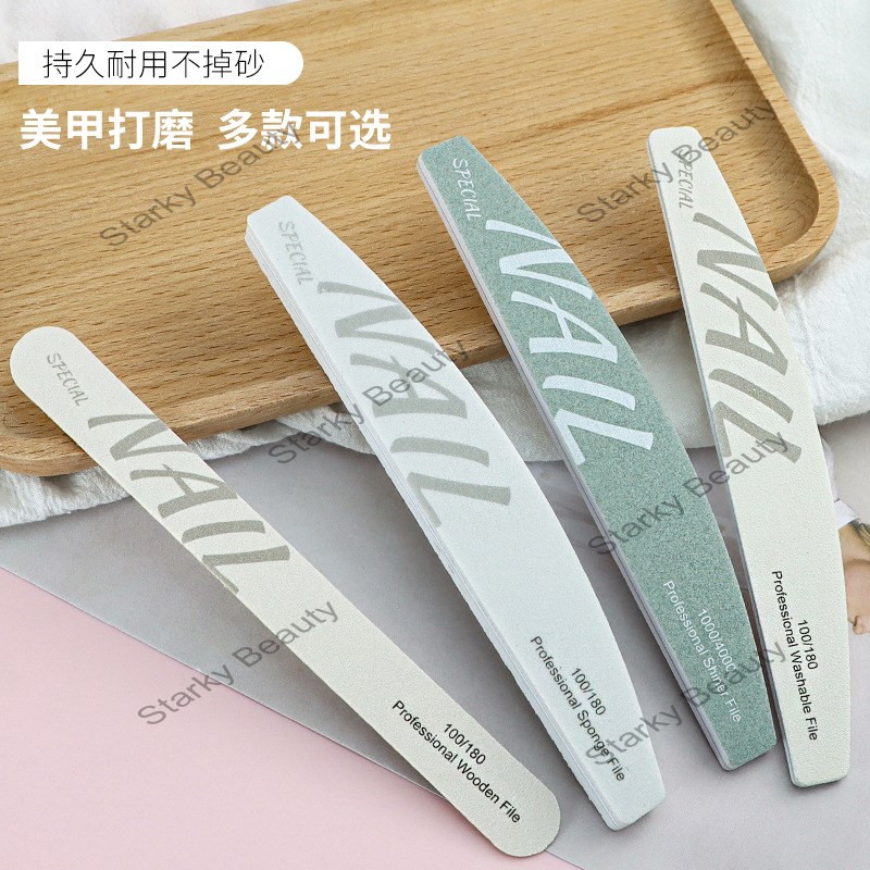 high-quality white sand professional nail technician nail file sponge polishing strip