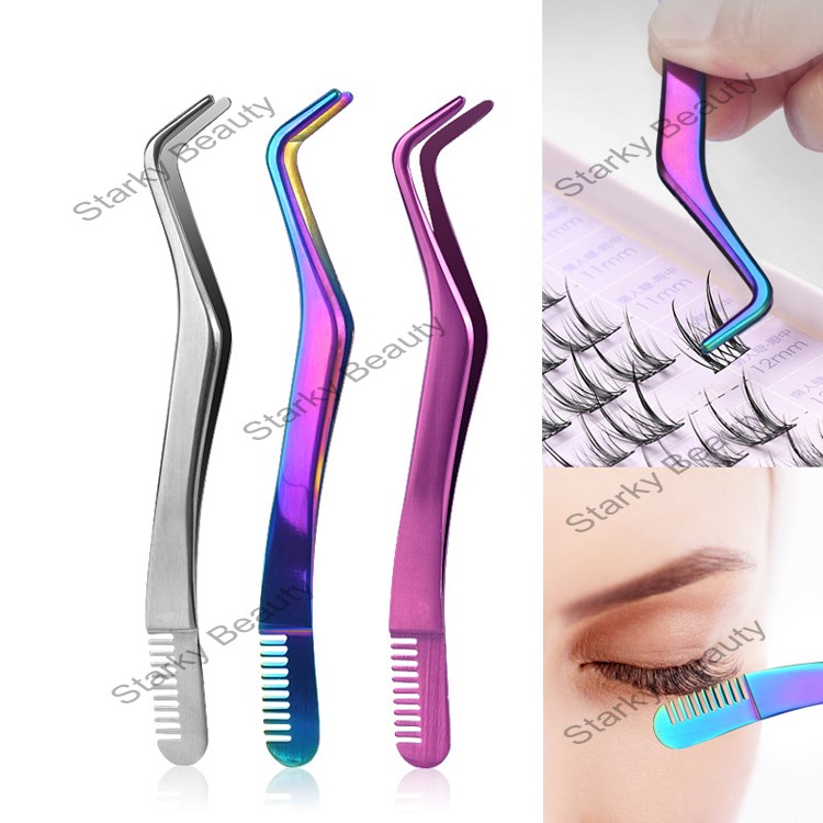 Stainless steel comb, grafting, wearing false eyelashes, auxiliary tweezers, eyelash curler