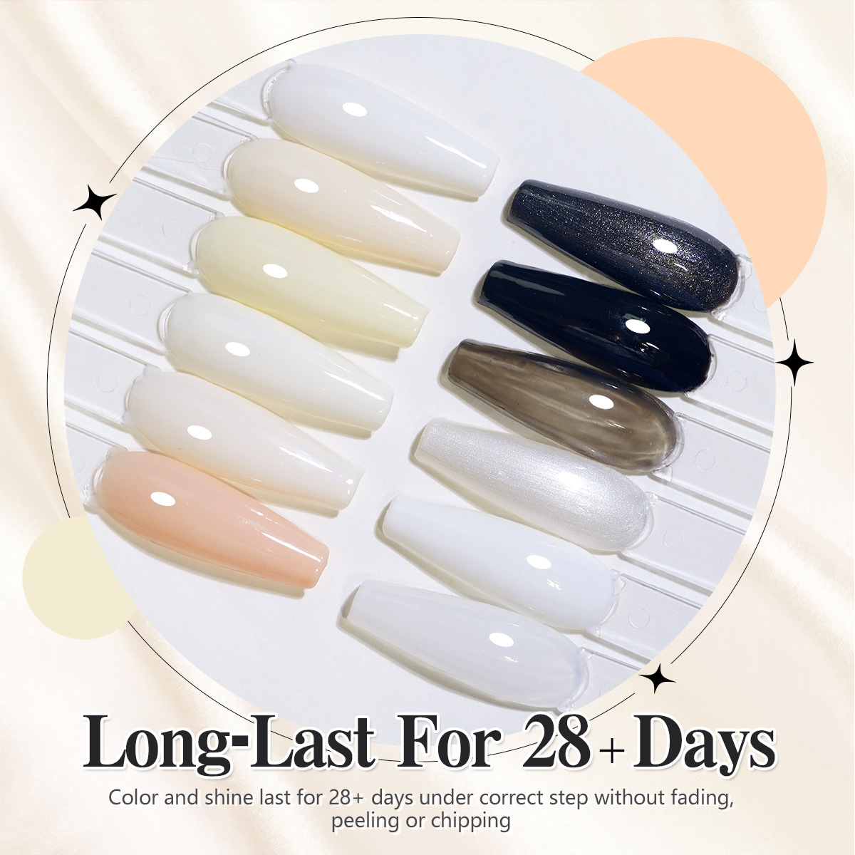 soak off uv led nude black white nail polish gel