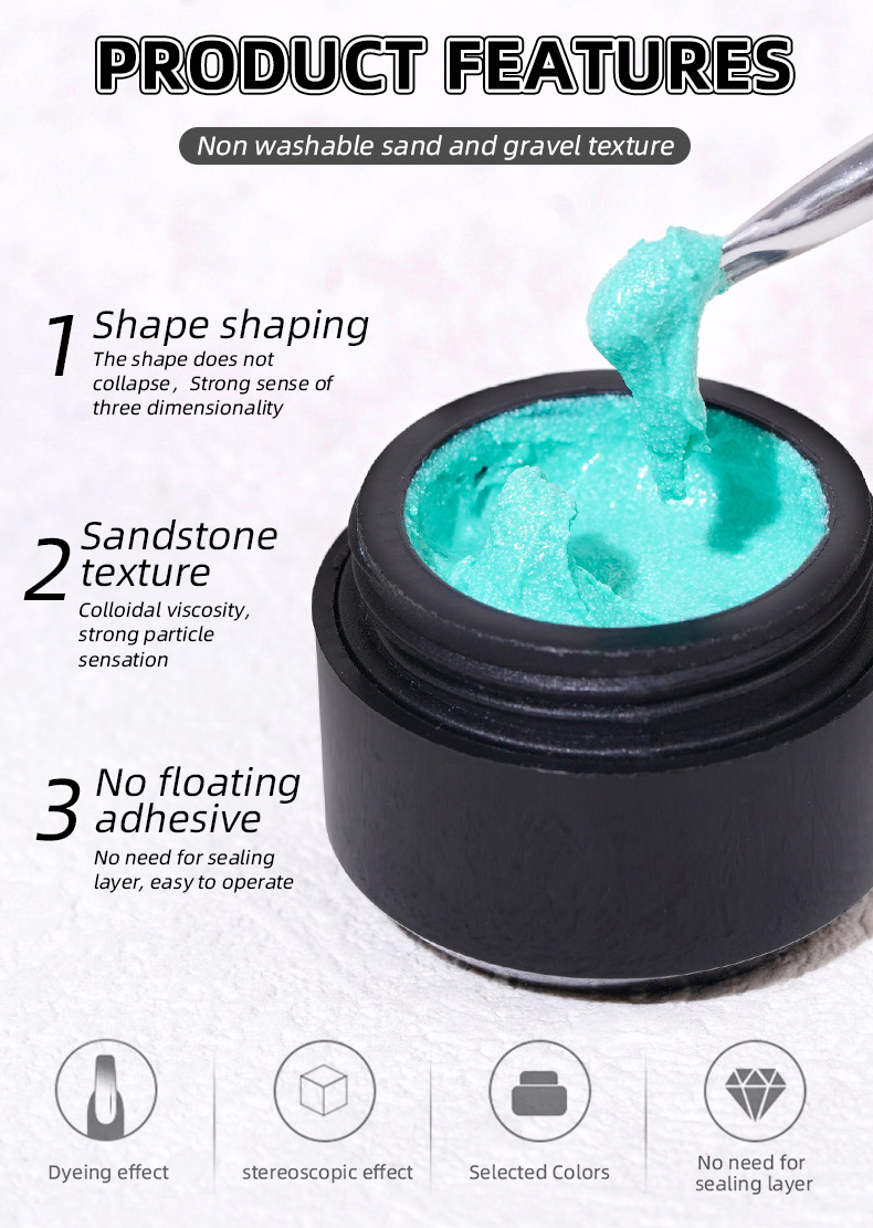 nail art plaster adhesive, 3d painting relief carving adhesive, can be rubbed with powder,