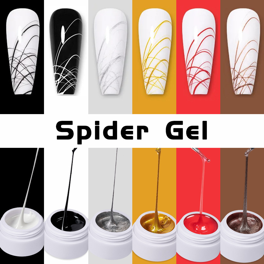 wire glue nail art elastic wire drawing spider gel color painting flower gel