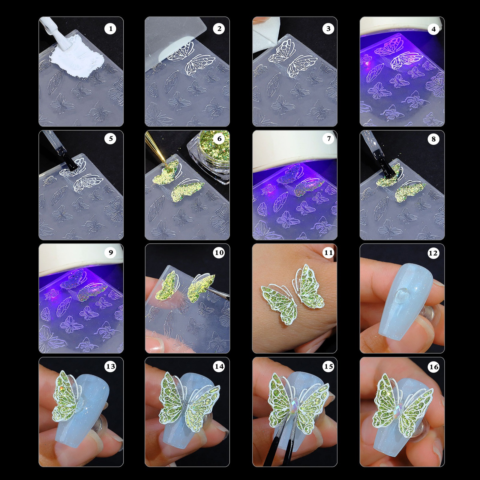 professional sculpting mold nail art carve 3d acrylic nail art molds