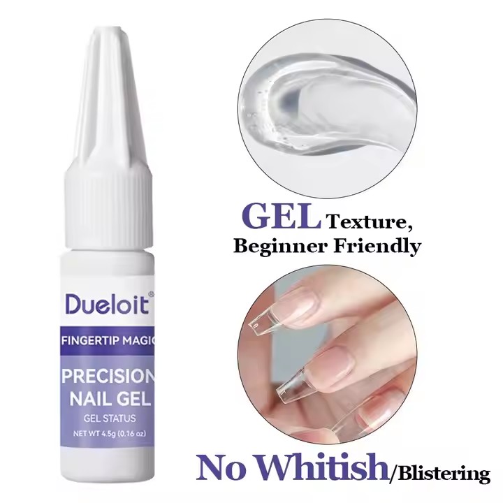 Nail Gel Glue Tube No UV 4.5g Tube air Dry Solid Nail Tips Glue Gel for Artificial Nails