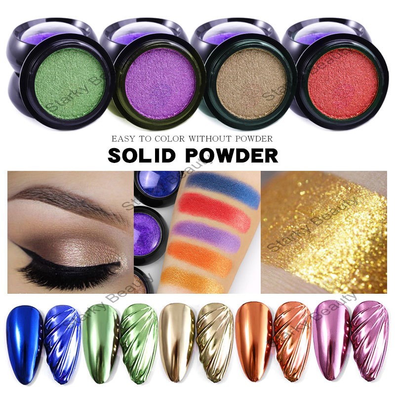 0.5G solid nail magic mirror powder cosmetic grade nail laser powder titanium gold powder