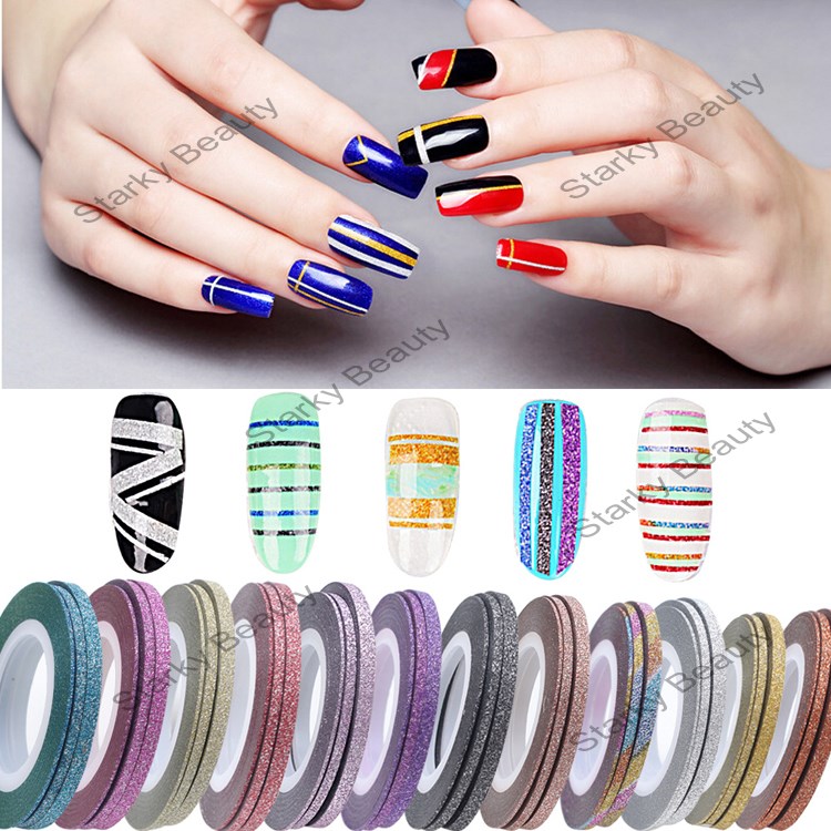 1MM/2MM/3MM Glitter Matte nail Striping Tape Line