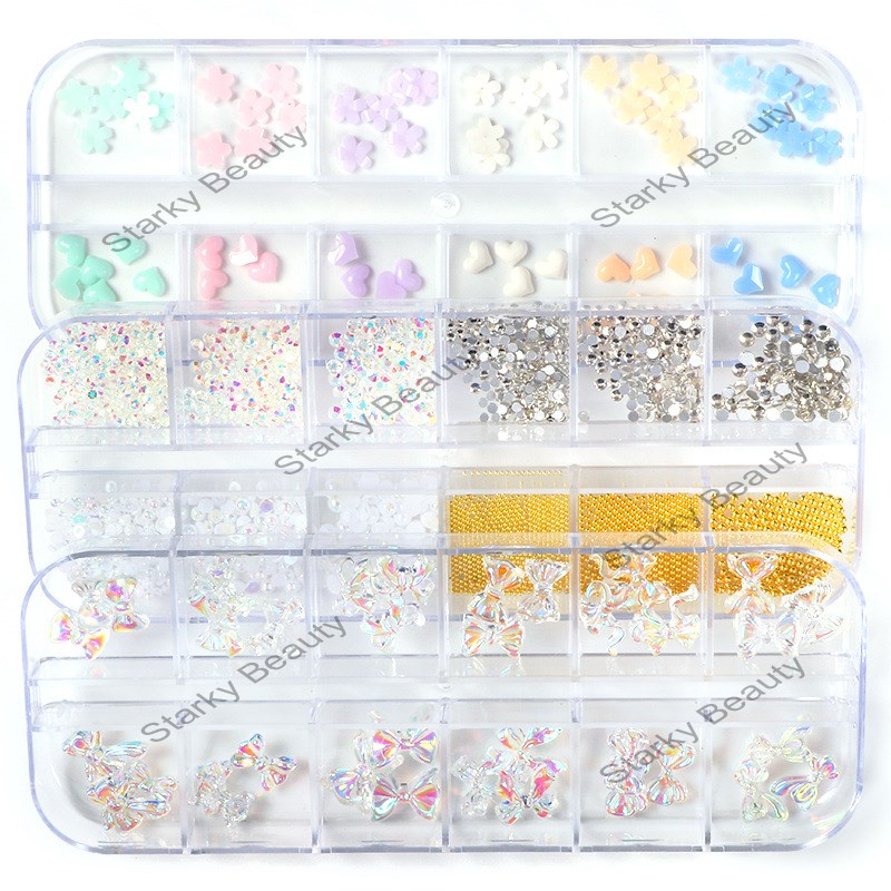 Aurora Bow Rhinestone Mixed Strip Box Knot