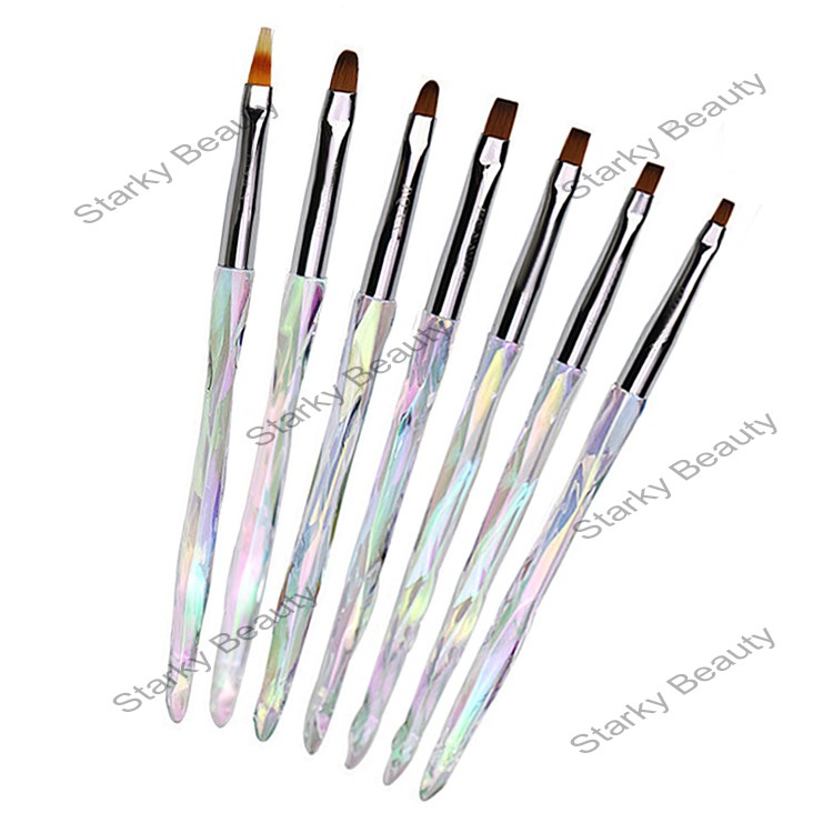 Transparent diamond gradient handle nail gel brush