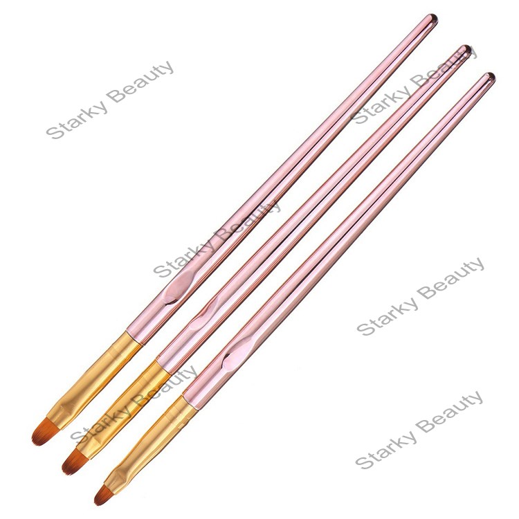 3pcs wholesale nail gel brush rose gold pen nail tool