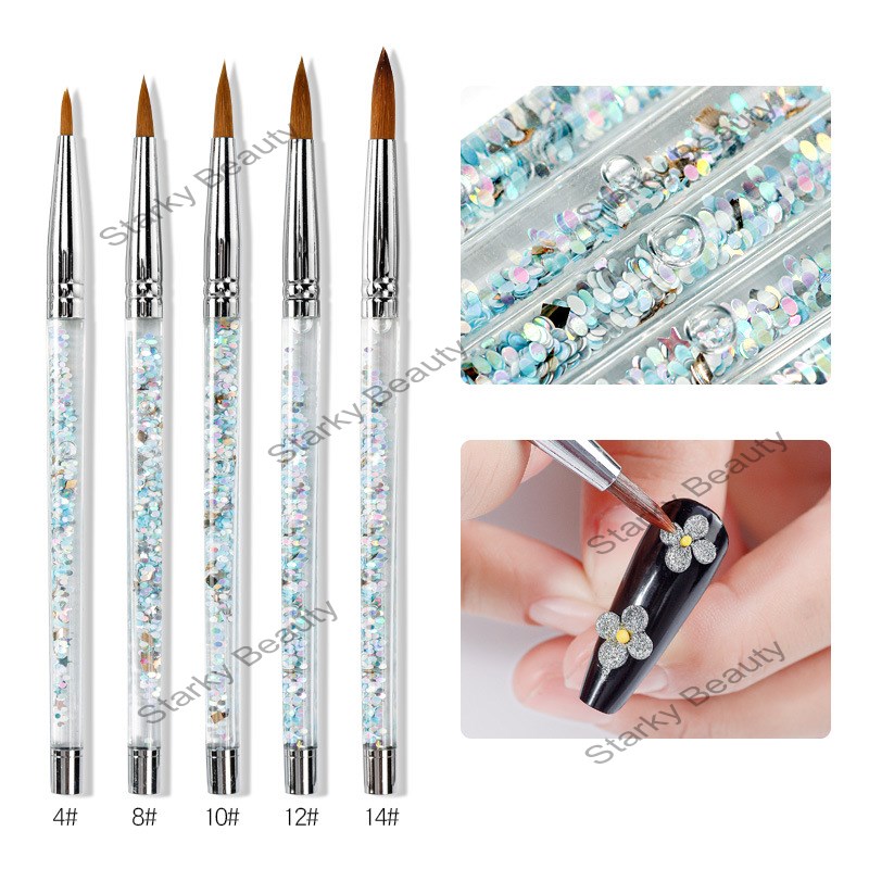 Nail Art Acrylic Pen Nylon Hair Liquid Sequin Carving Pen Nail Art Pen