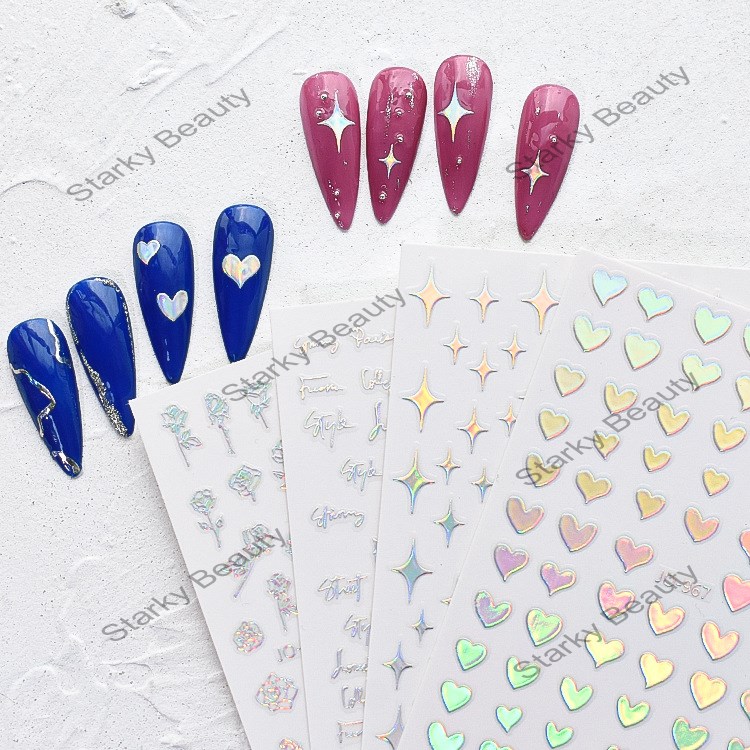 2022 Nail Sticker Rose Love Smiley Sticker Symphony Aurora Nail Decal