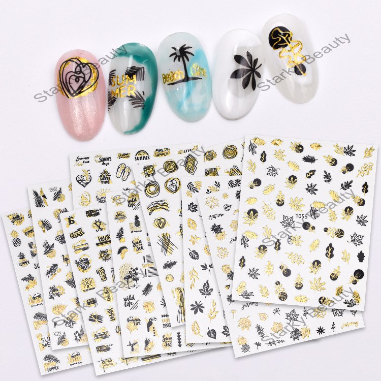 Leaf Nail Stickers Colorful Beach Nail Stickers