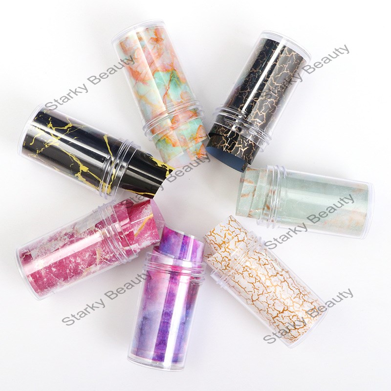 4*100CM Marble Nail Sticker Smudge Nail Starry Paper