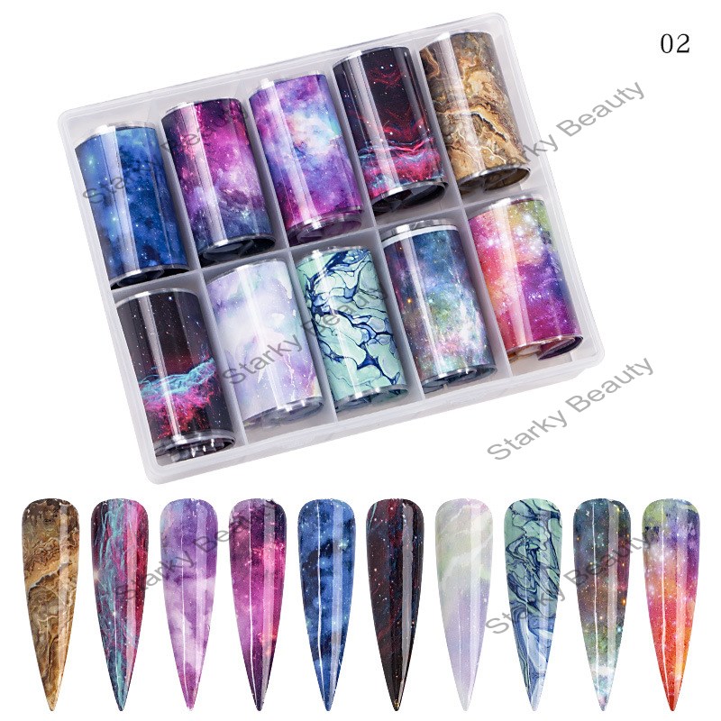 fashion gradient star nail transfer foil