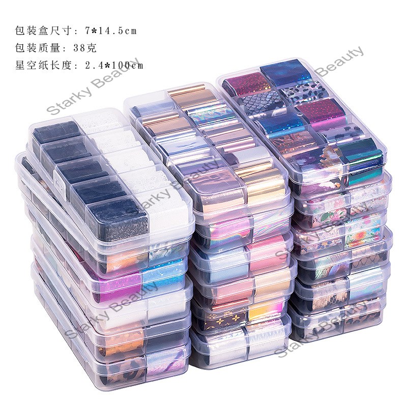 10 rolls / box Nails Transfer Sticker set