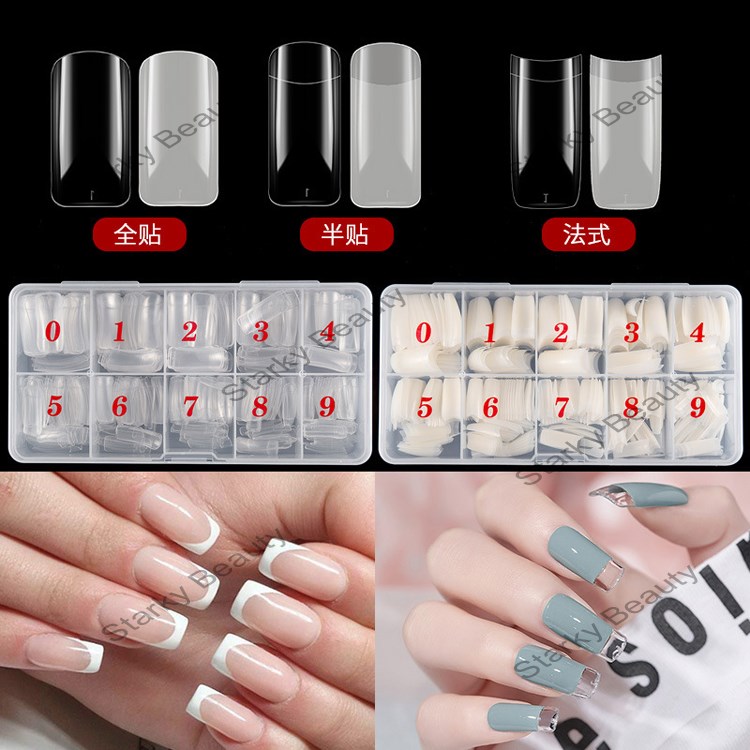 500 pieces box Nail art full half french nail piece fake nail tips