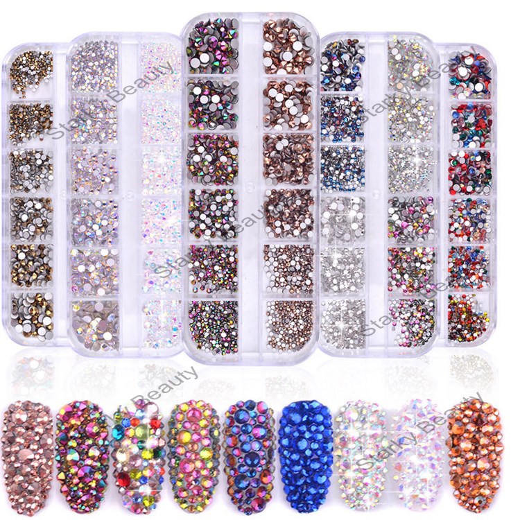 1440pcs/Box Flatback 3D Rhinestones For Nail Art