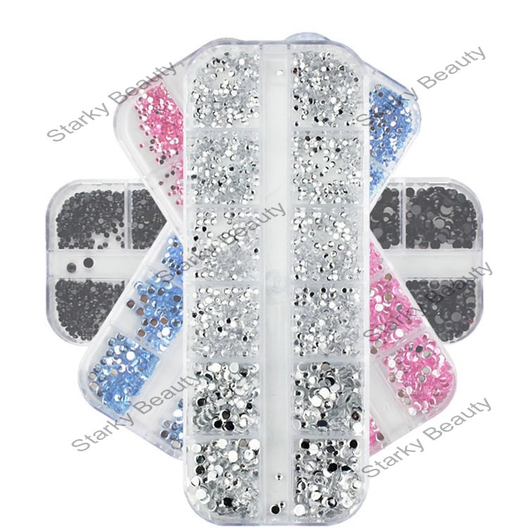 1.5-3mm nail art rhinestone in box(2*6)