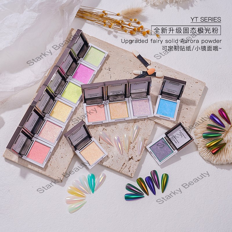 2022 Solid square bottle aurora fairy powder magic mirror powder chameleon