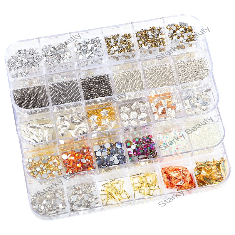 Nail Art Ball Box Nail Art Decoration Rhinestone Pearl Mixed