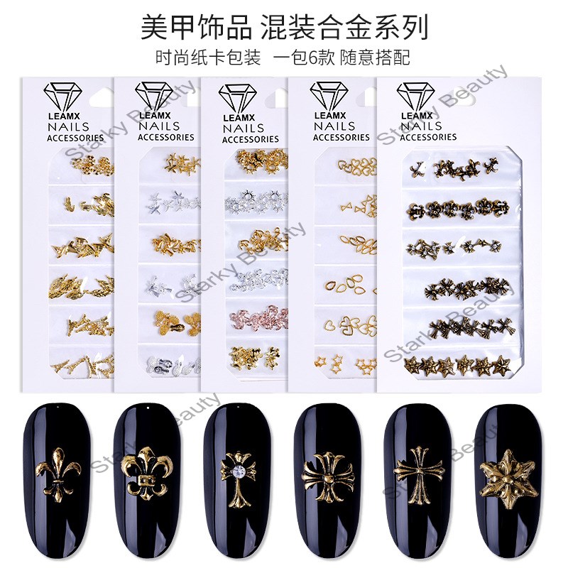 Nail Art Jewelry Metal Hollow Ocean Style Retro Cross Alloy Jewelry