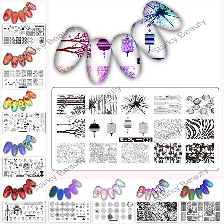 ZJOY Nail Art Image Stamping Rectangle Plates for DIY Nail Stamping