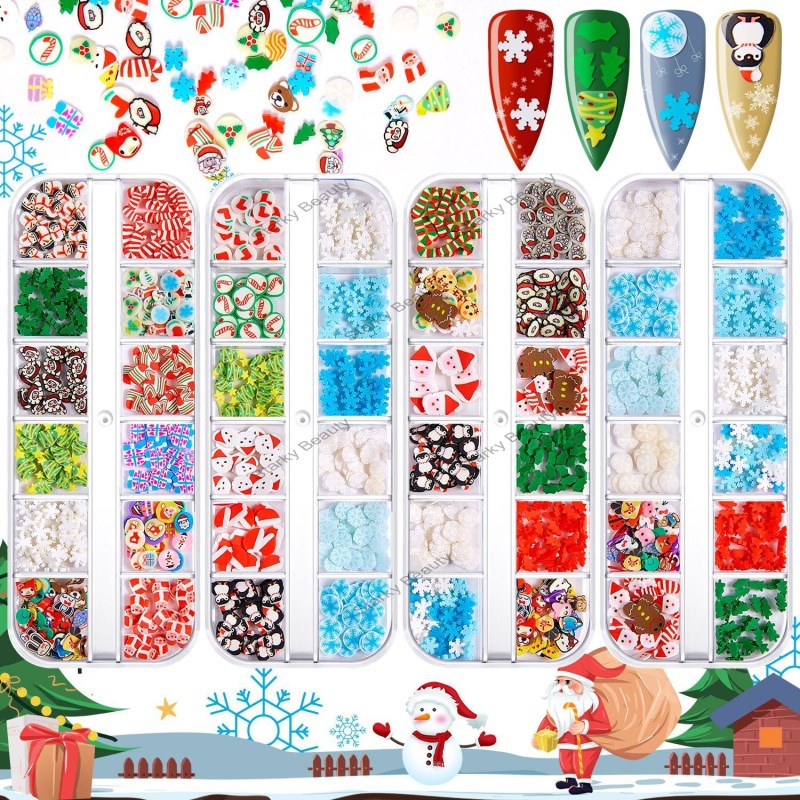 Halloween Christmas Nail Art Soft Sequins 12 Grid Set Nail Accessory