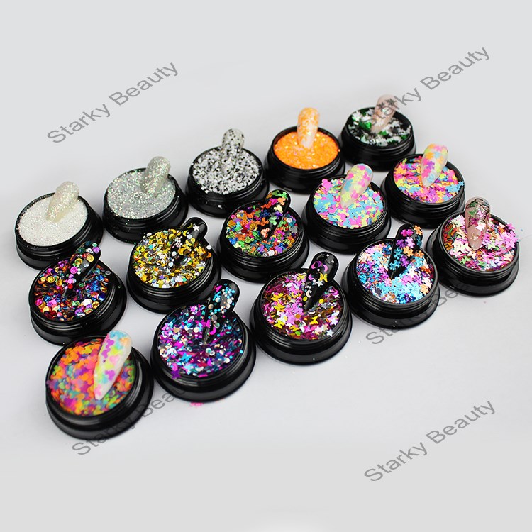 Mixed Colors Moon Butterfly Shape Nail Sequins for Nail Art tips Decoration