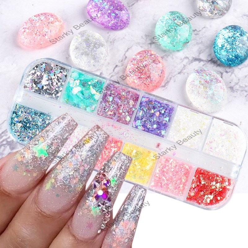 Nail Summer Symphony Irregular Starry Sky Film Transparent Nail Jewelry Sequins