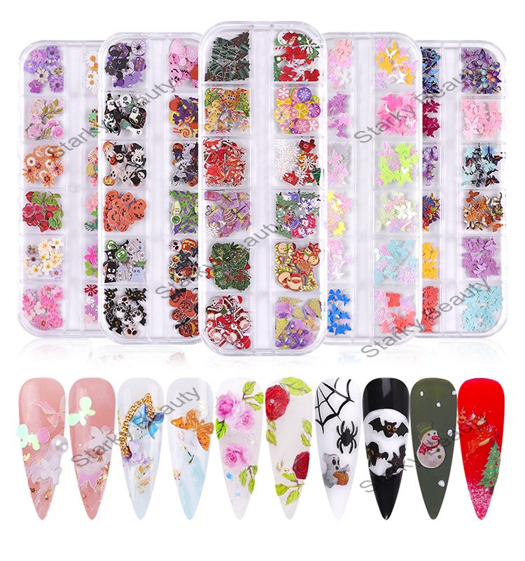 Nail art mixed color simulation flowers butterfly piece small daisy three-dimensional sequins