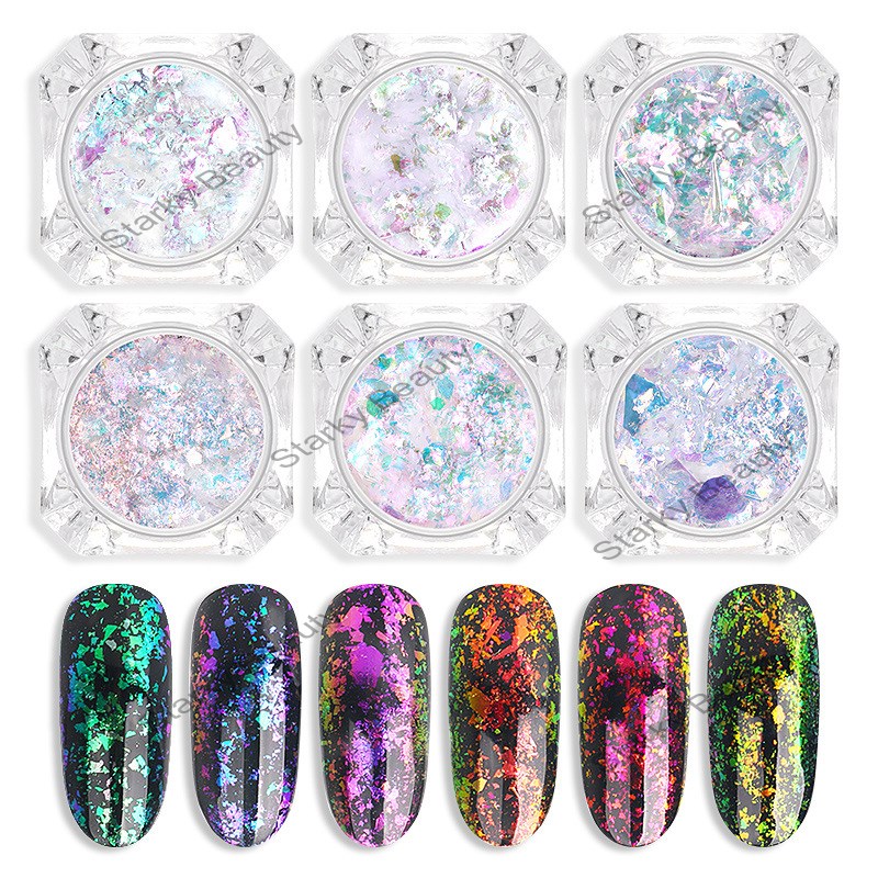 Irregular flakes powder Chameleon Flakes Multi-chrome Nail Mirror Powder