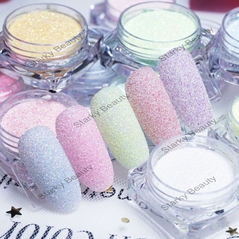 Sugar Sand Glitter Powder Set Summer Color Pigment Dust Manicure Nail Art Decoration