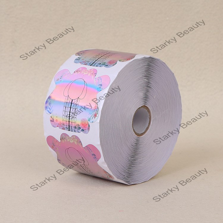 Thickened Symphony Laser Multicolor Rainbow Manicure Extension Flower Paper