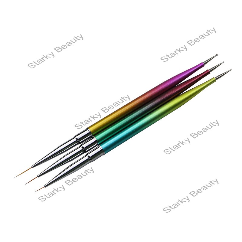 3 piece sets of metal gradient bar dual-use pen, painted drawing pen