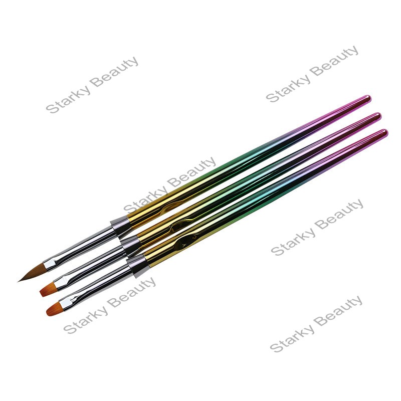 Metal colorful gradient rod 3 sets of phototherapy pen round head crystal carving pen