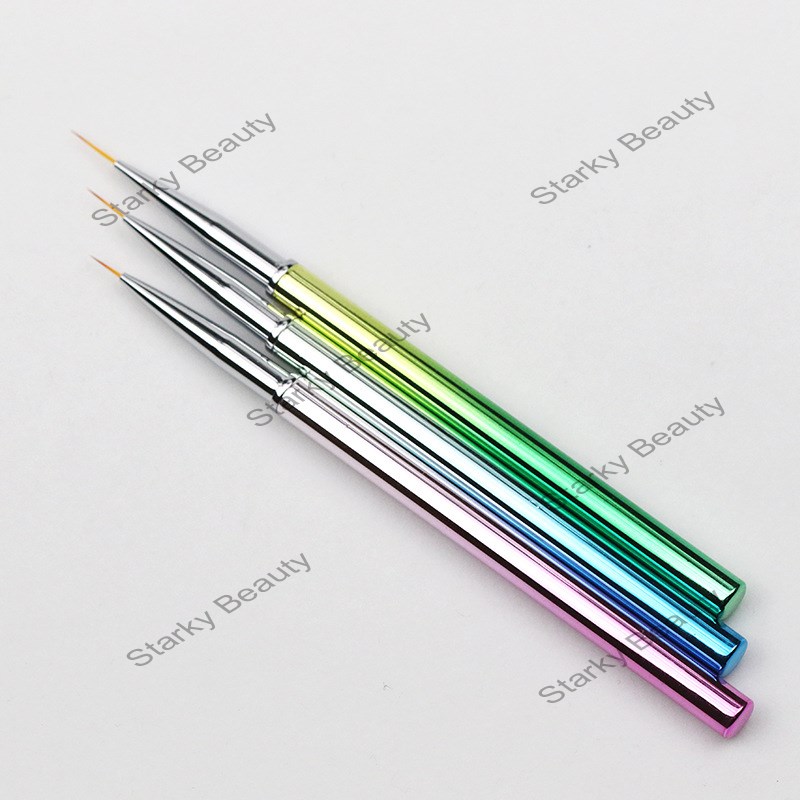 Nail drawing pen Electroplating bright pen 3 sets of drawing line flower painting pen