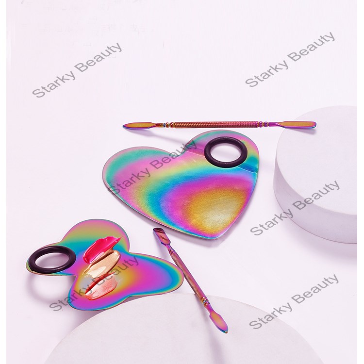 Stainless Steel Nail Makeup Palette Bright Color Palette with Toning Stick