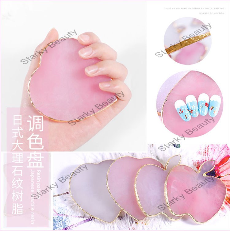 color palette resin agate piece nail art painted color nail piece display board tool